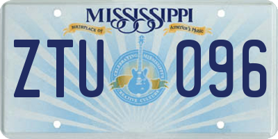 MS license plate ZTU096
