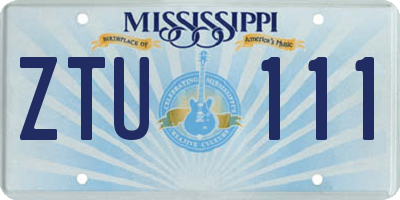 MS license plate ZTU111