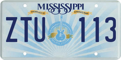 MS license plate ZTU113