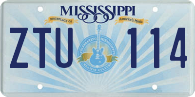 MS license plate ZTU114