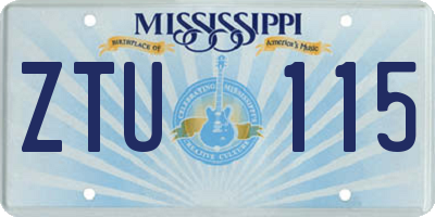 MS license plate ZTU115