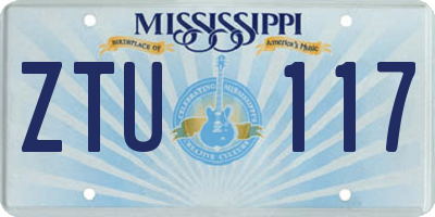 MS license plate ZTU117