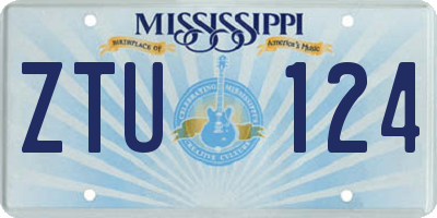 MS license plate ZTU124