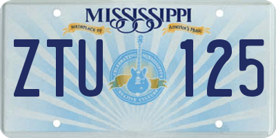 MS license plate ZTU125