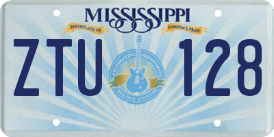 MS license plate ZTU128