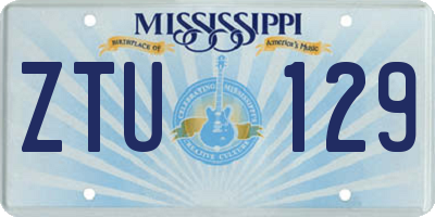 MS license plate ZTU129