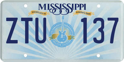MS license plate ZTU137