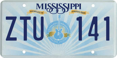 MS license plate ZTU141