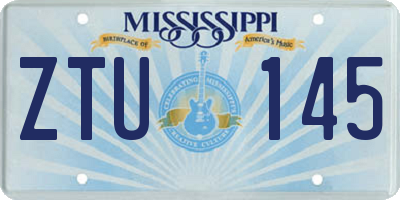 MS license plate ZTU145