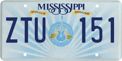 MS license plate ZTU151