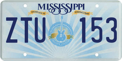 MS license plate ZTU153