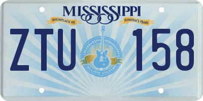 MS license plate ZTU158