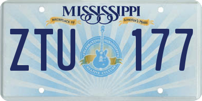 MS license plate ZTU177