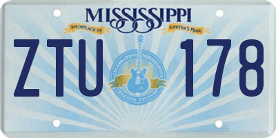 MS license plate ZTU178