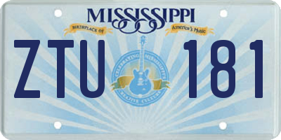MS license plate ZTU181