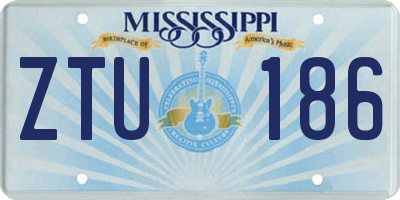 MS license plate ZTU186
