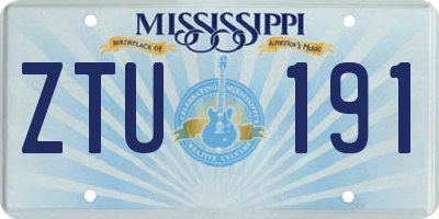 MS license plate ZTU191