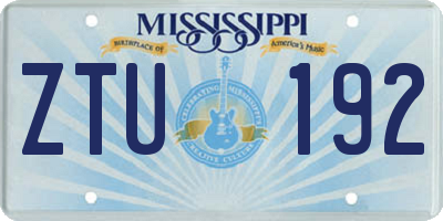 MS license plate ZTU192
