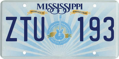 MS license plate ZTU193