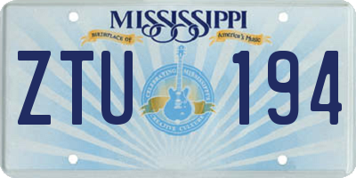 MS license plate ZTU194