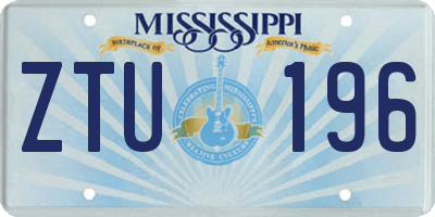 MS license plate ZTU196