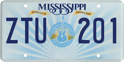 MS license plate ZTU201