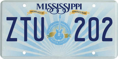 MS license plate ZTU202