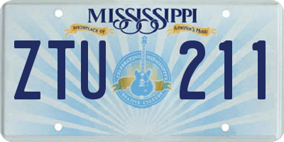 MS license plate ZTU211