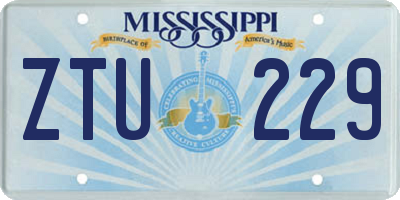 MS license plate ZTU229