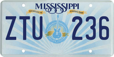 MS license plate ZTU236