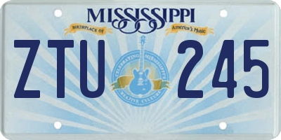 MS license plate ZTU245