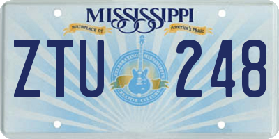 MS license plate ZTU248