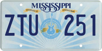 MS license plate ZTU251