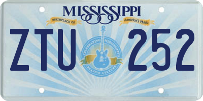 MS license plate ZTU252
