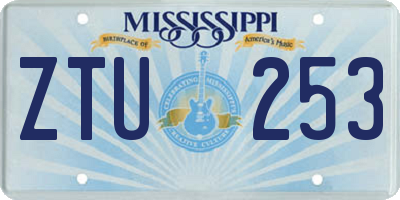 MS license plate ZTU253