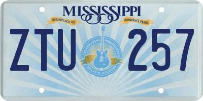 MS license plate ZTU257