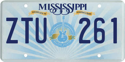 MS license plate ZTU261