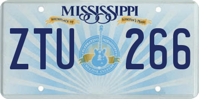MS license plate ZTU266