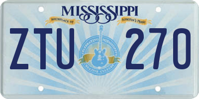 MS license plate ZTU270