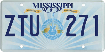 MS license plate ZTU271