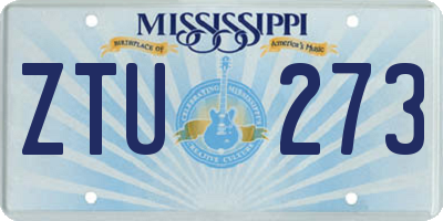 MS license plate ZTU273
