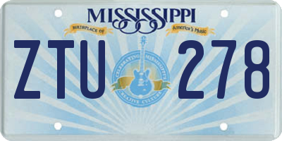 MS license plate ZTU278
