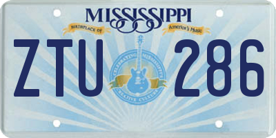 MS license plate ZTU286