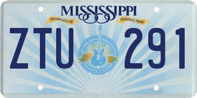 MS license plate ZTU291