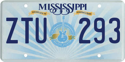 MS license plate ZTU293