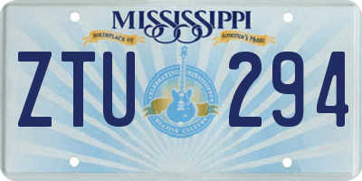MS license plate ZTU294
