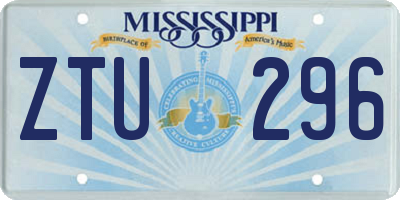 MS license plate ZTU296