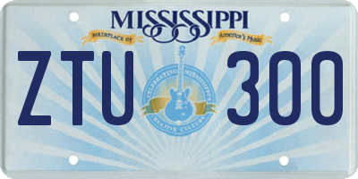 MS license plate ZTU300