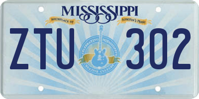 MS license plate ZTU302