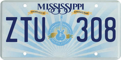 MS license plate ZTU308